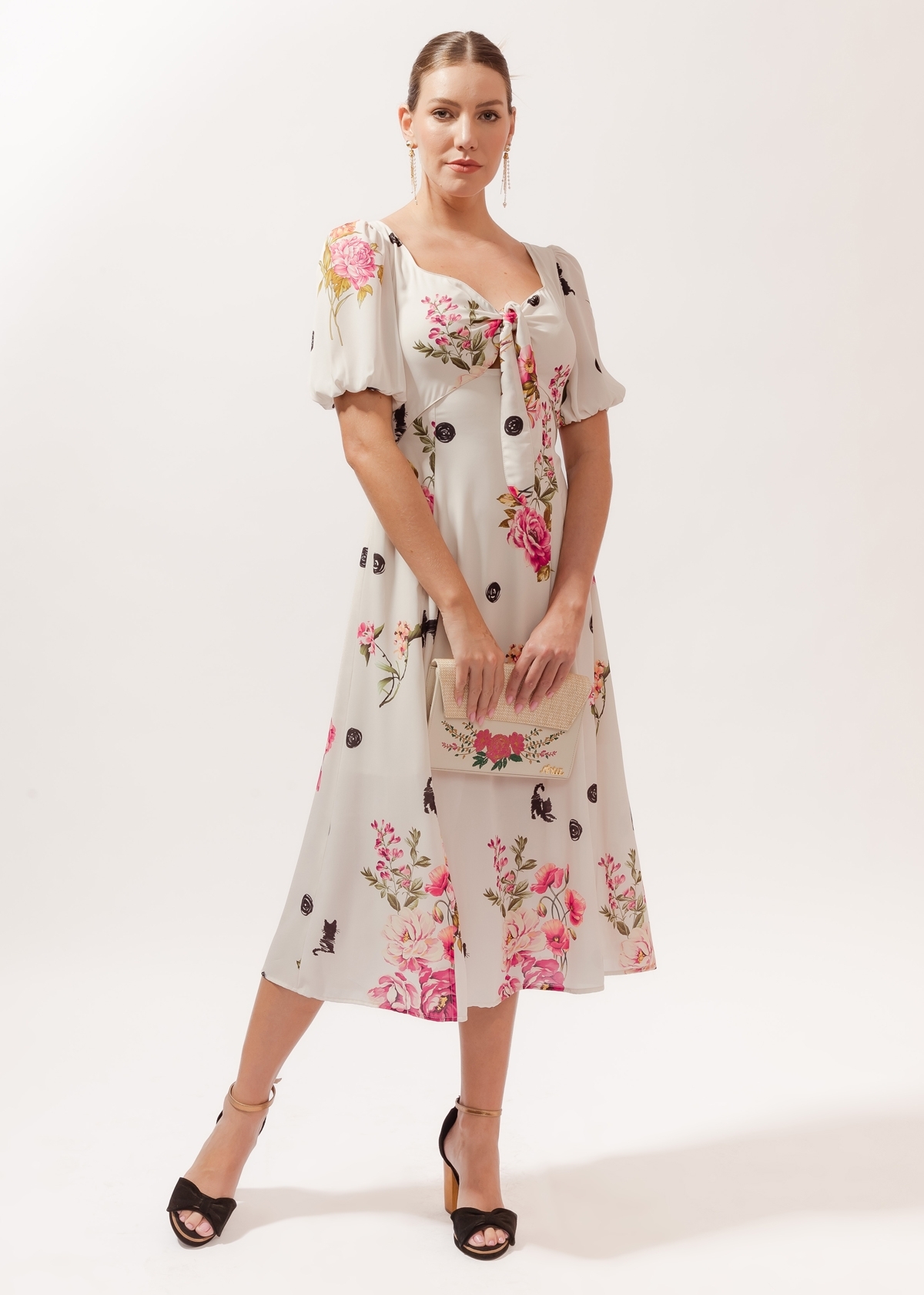 Vestido Midi Buquet de Verão 