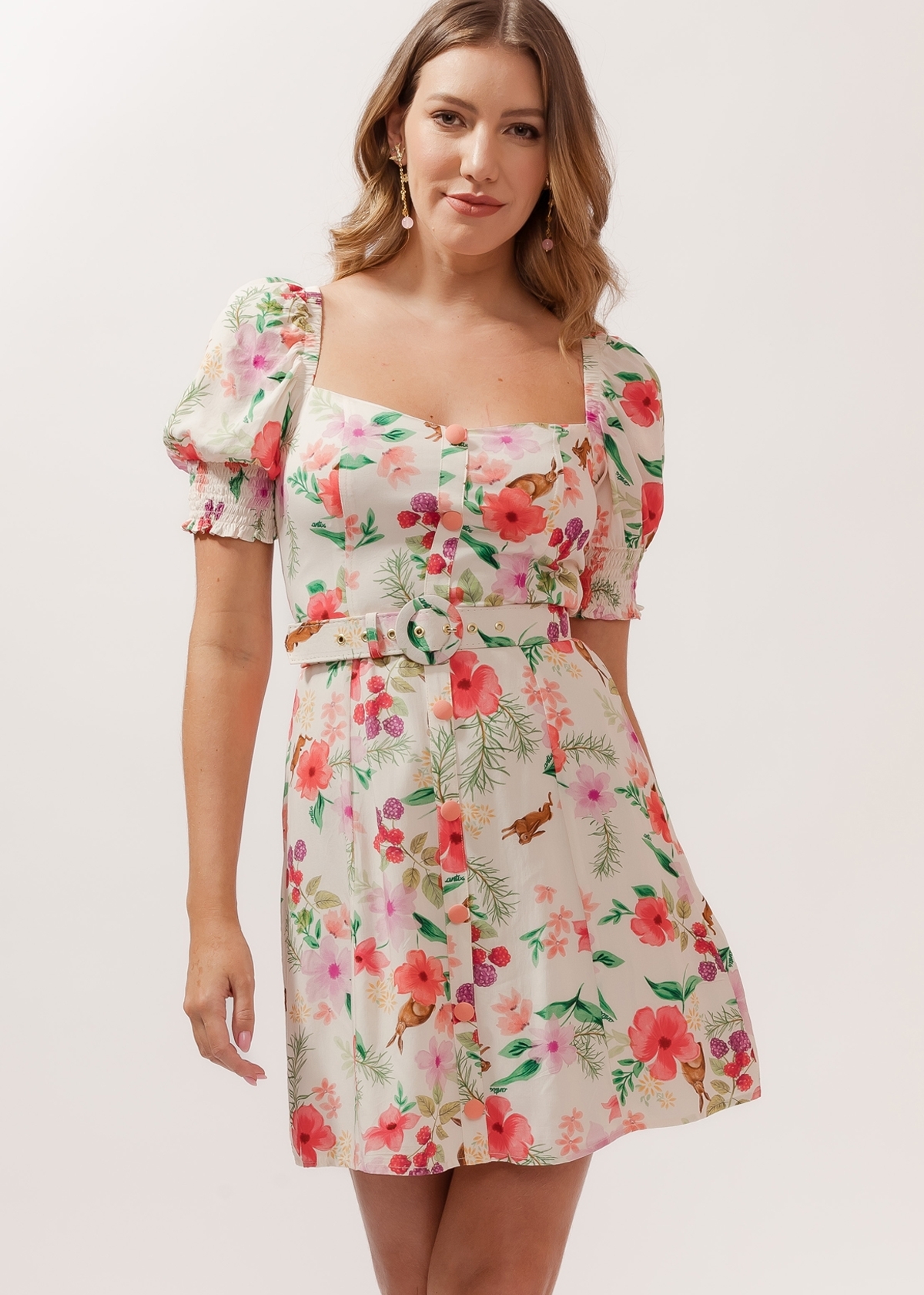 Vestido Curto Jardim de Verão