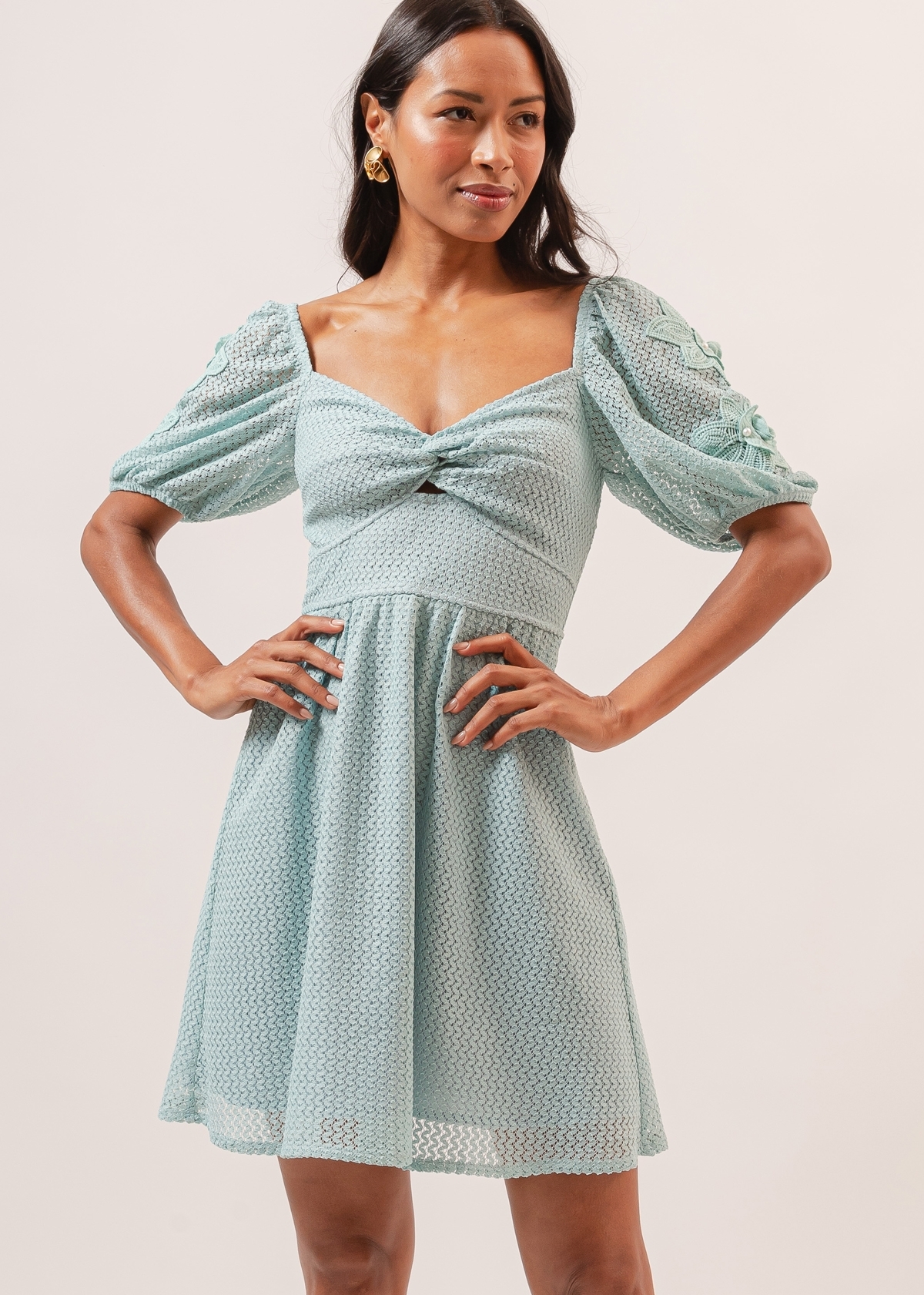 Vestido Curto Croche Cavalo Marinho 