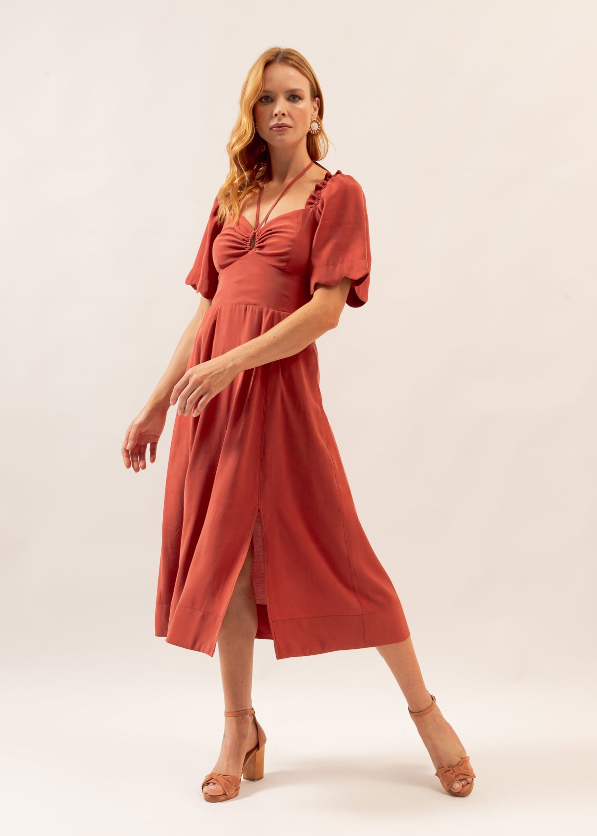 Vestido Super Midi Roseira