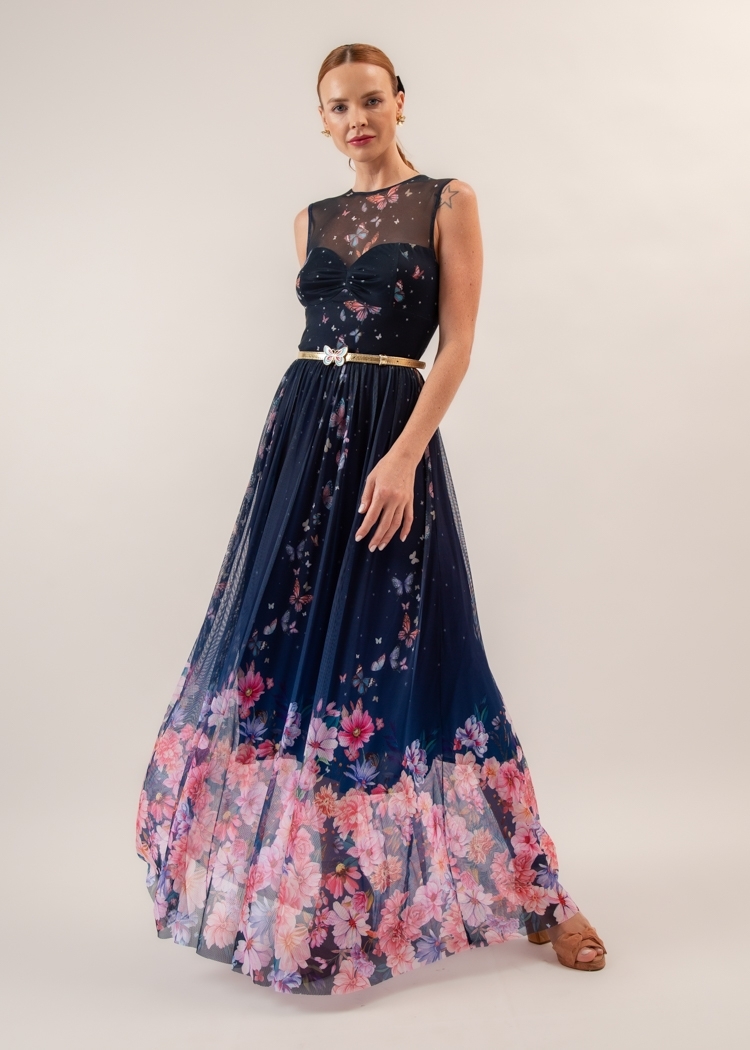 Vestido Longo Jardineira 