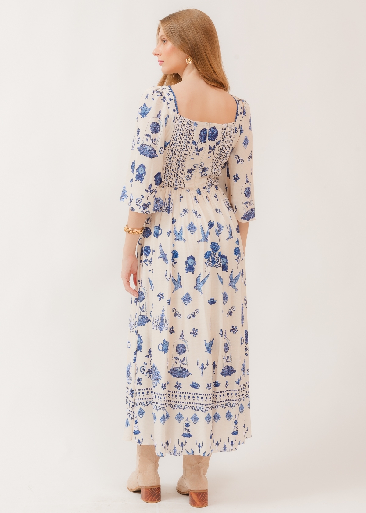 Vestido Super Midi Bela Rosa