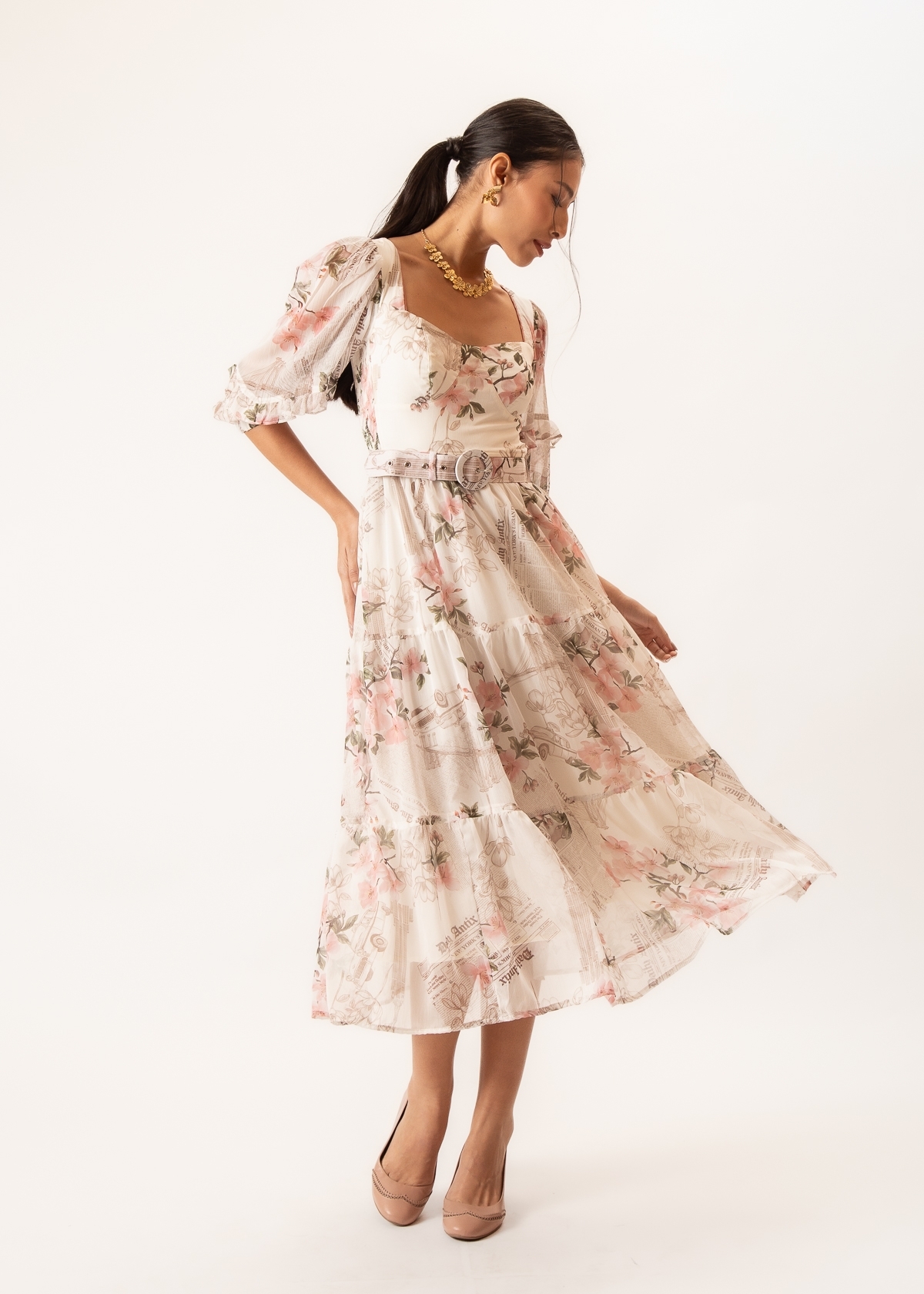 Vestido Super Midi Charme Cosmopolita