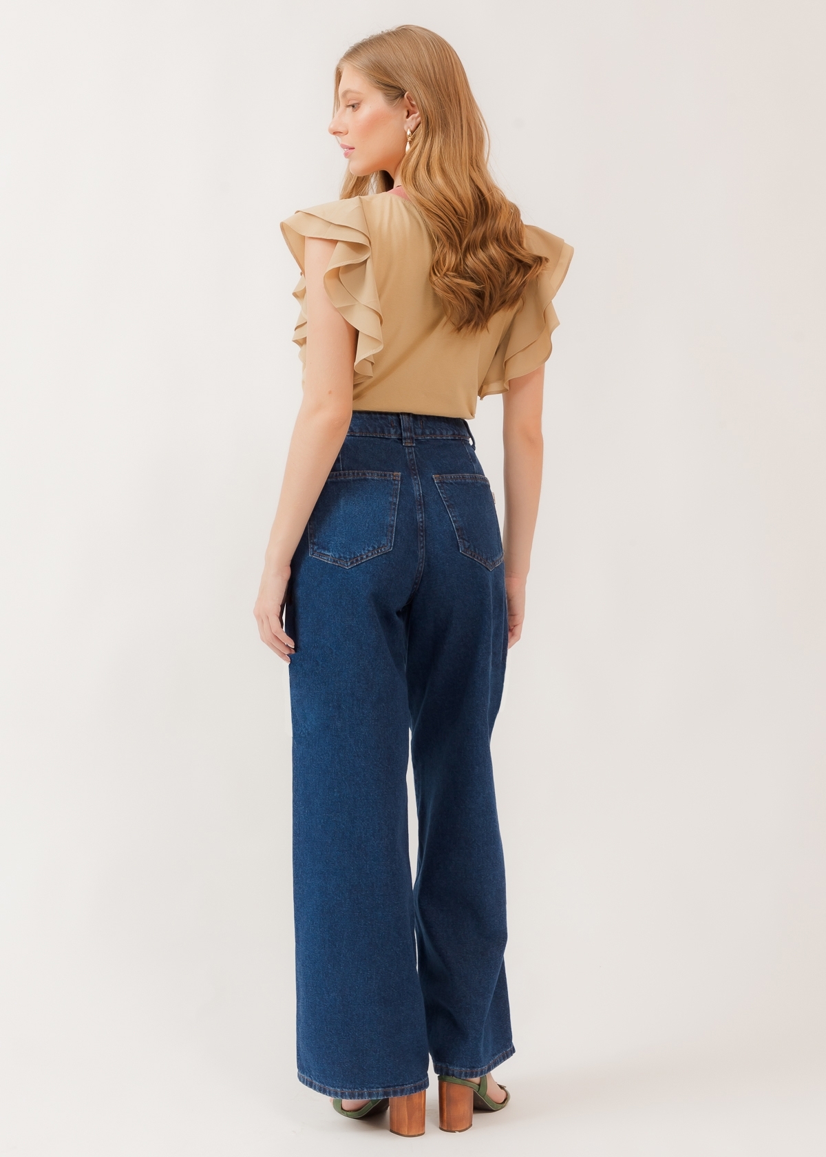 Calça Wide Leg Jardim Real