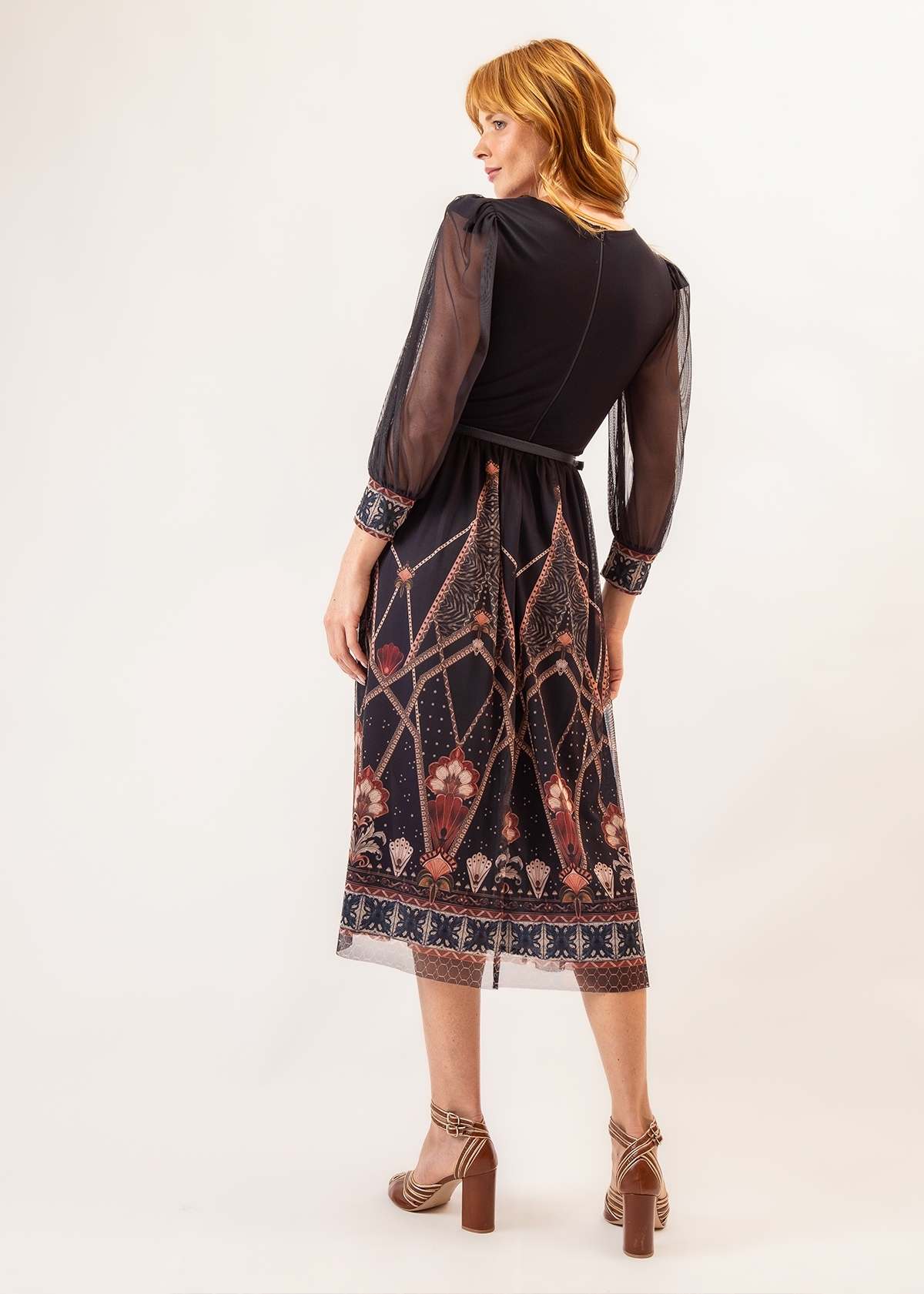 Vestido Super Midi Jardim Suspenso