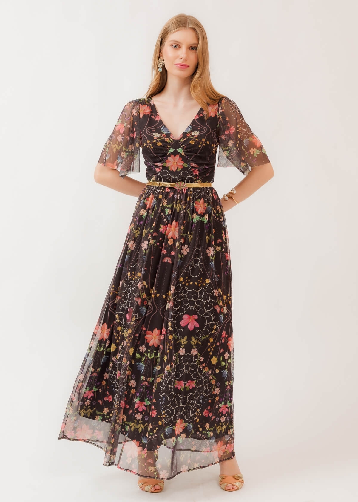 Vestido Longo Jardim Real